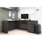 Bestar Prestige + L-Shaped Workstation with One Pedestal, Bark Gray/Slate 99860-000047 - alternate 3